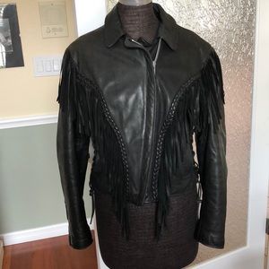 Women’s leather riding jacket fits a 6 or 8